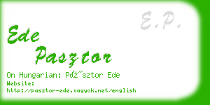 ede pasztor business card
